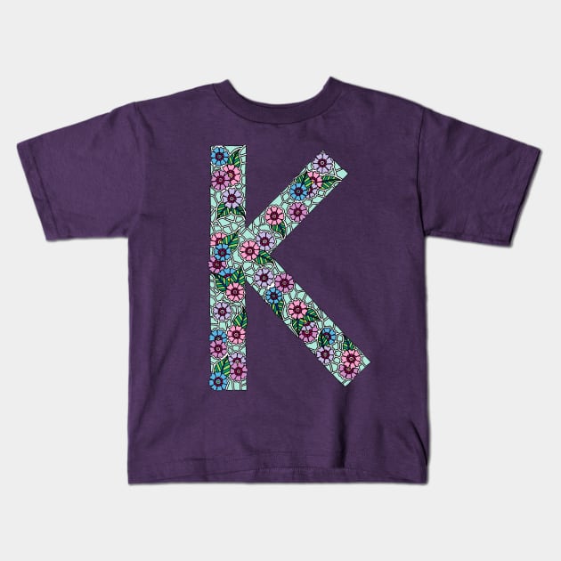 K Initial Kids T-Shirt by HLeslie Design